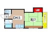 くすのき荘 1DKの間取り