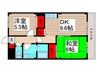 コスモ大野 2DKの間取り