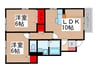 グランモアA棟 2LDKの間取り