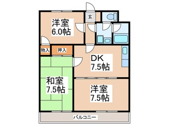 間取図 プリベールカデット十日市場