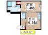 スクエアコート 1DKの間取り