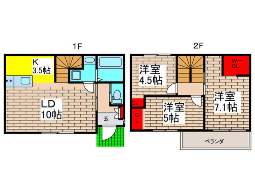 間取図 アンソレイユA