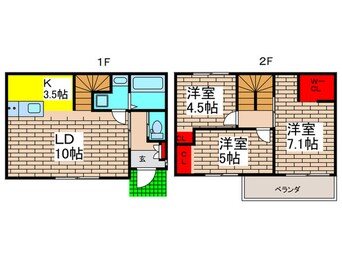 間取図 アンソレイユA