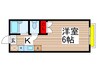 エステ－トピア・グリ－ン 1Kの間取り