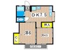 モアナ桜山 2DKの間取り