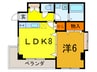 ブリック ハウス 1LDKの間取り