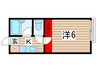 天台ハイリビング参番館 1Kの間取り