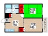 エリ－ル南柏２ 2DKの間取り