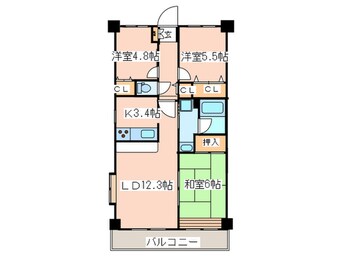 間取図 バ－ドタウン７番館