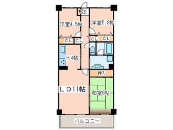 間取図 バ－ドタウン７番館