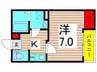 riviere亀有 1Kの間取り