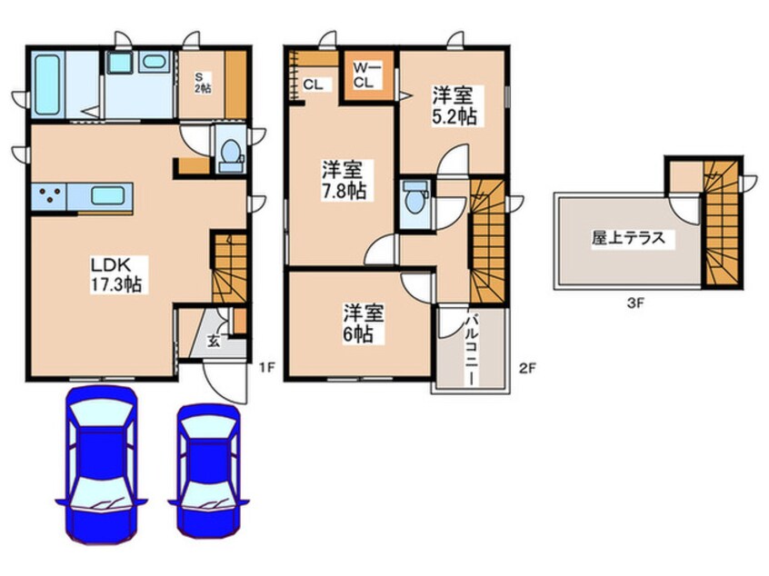 間取図 仮）瑞穂町新築戸建Ａ棟