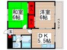 パレスサンヴェール１１ 2DKの間取り