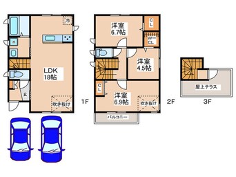 間取図 仮）瑞穂町新築戸建Ｃ棟