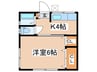 青雲荘Ｃ棟 1Kの間取り