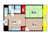 オ－クハイツ 2DKの間取り
