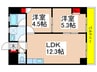 レイクビュー 2LDKの間取り