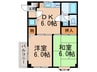 ヒルズ厚美 2DKの間取り