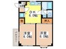 ヒルズ厚美 2DKの間取り