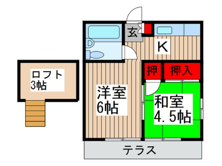 間取図 ジュネパレス松戸４５