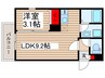 ジーメゾン川越南大塚 1LDKの間取り