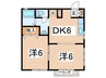 パルティ－ル松風 2DKの間取り