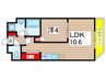 MID SQUARE 1LDKの間取り
