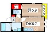 インフローレ 1DKの間取り