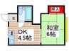 グリ－ンマンション 1DKの間取り