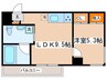 カメリア向ヶ丘 1LDKの間取り