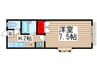 クレセント津田沼 1Kの間取り
