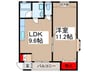 増尾コーポ 1LDKの間取り