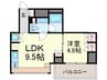 四谷レジデンス 1LDKの間取り