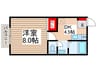 サザンクロス 1DKの間取り