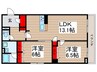 スカイタウンR 2LDKの間取り