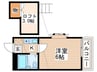 レジデンス立川 1Kの間取り