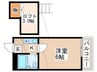 レジデンス立川 1Kの間取り