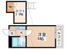 レジデンス立川 1Kの間取り