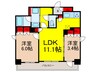 ｸﾞﾗﾝﾊﾟｾｵ八丁堀Ⅱ 2LDKの間取り