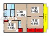 エスポワ－ル勝田台 3LDKの間取り