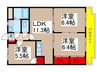 エスポワ－ル勝田台 3LDKの間取り