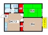 国立サンフラワ－Ａ 2DKの間取り