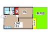 国立サンフラワ－Ａ 1LDKの間取り
