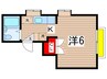 国立サンフラワ－Ａ 1Kの間取り