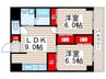 ﾆｭｰｶﾞｲｱﾘﾙｰﾑ南葛西No.65 2LDKの間取り