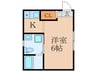ポートハウス3 1Kの間取り