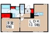 リーブルファイン下蛭田 1LDKの間取り
