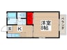 ノイハイム流山 1Kの間取り