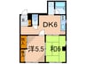 リバティハイツ 2DKの間取り