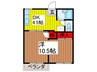 輪栄コーポ 1DKの間取り
